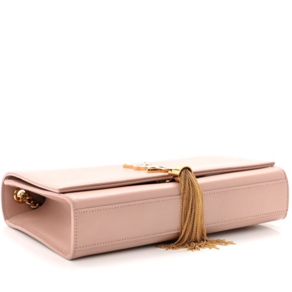💯🥰SAINT LAURENT Grain De Poudre Medium Classic Kate Tassel Satchel Pale Blush - Picture 13 of 17